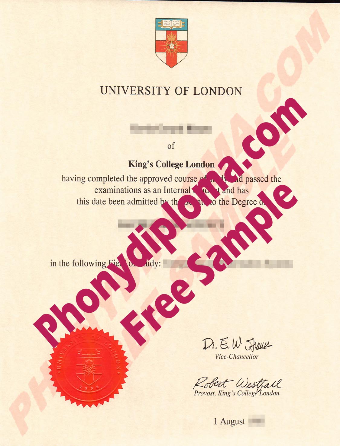 Uk University Of London Kings College London Free Sample From Phonydiploma