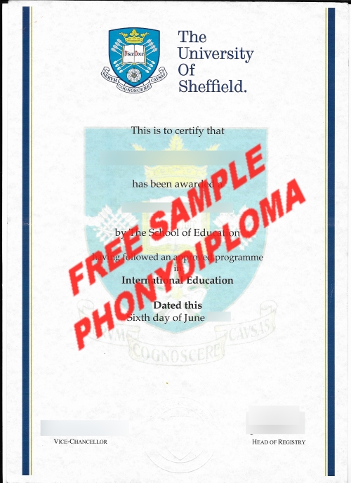 Uk University Of Sheffield Free Sample From Phonydiploma