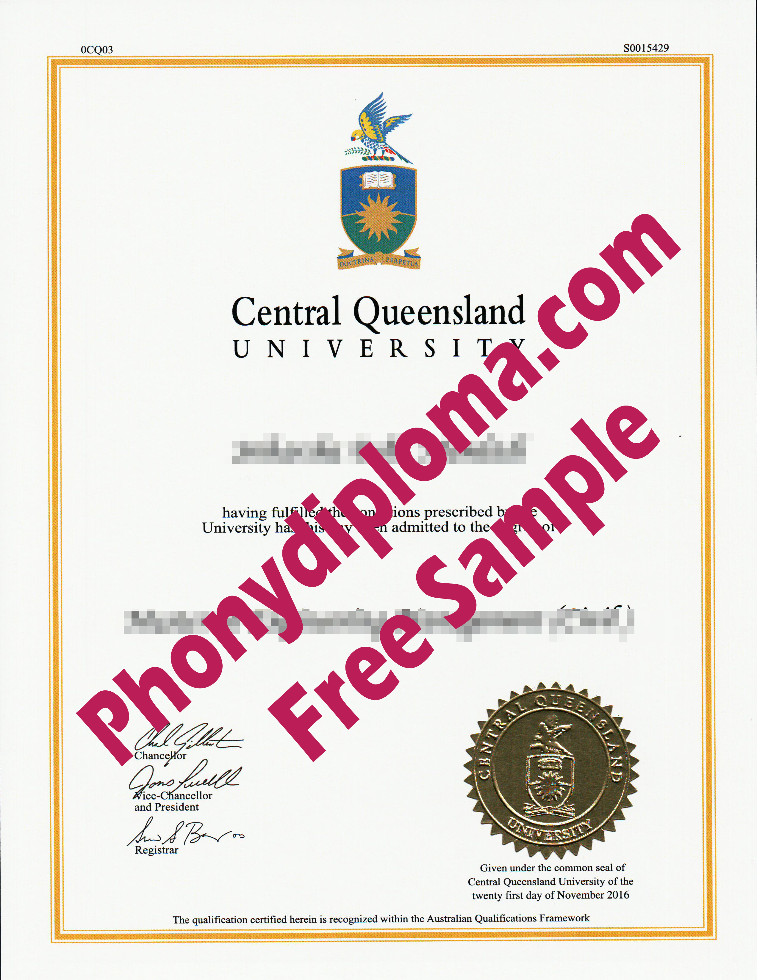 Central Queensland University Australia Phonydiploma Free Sample Copy