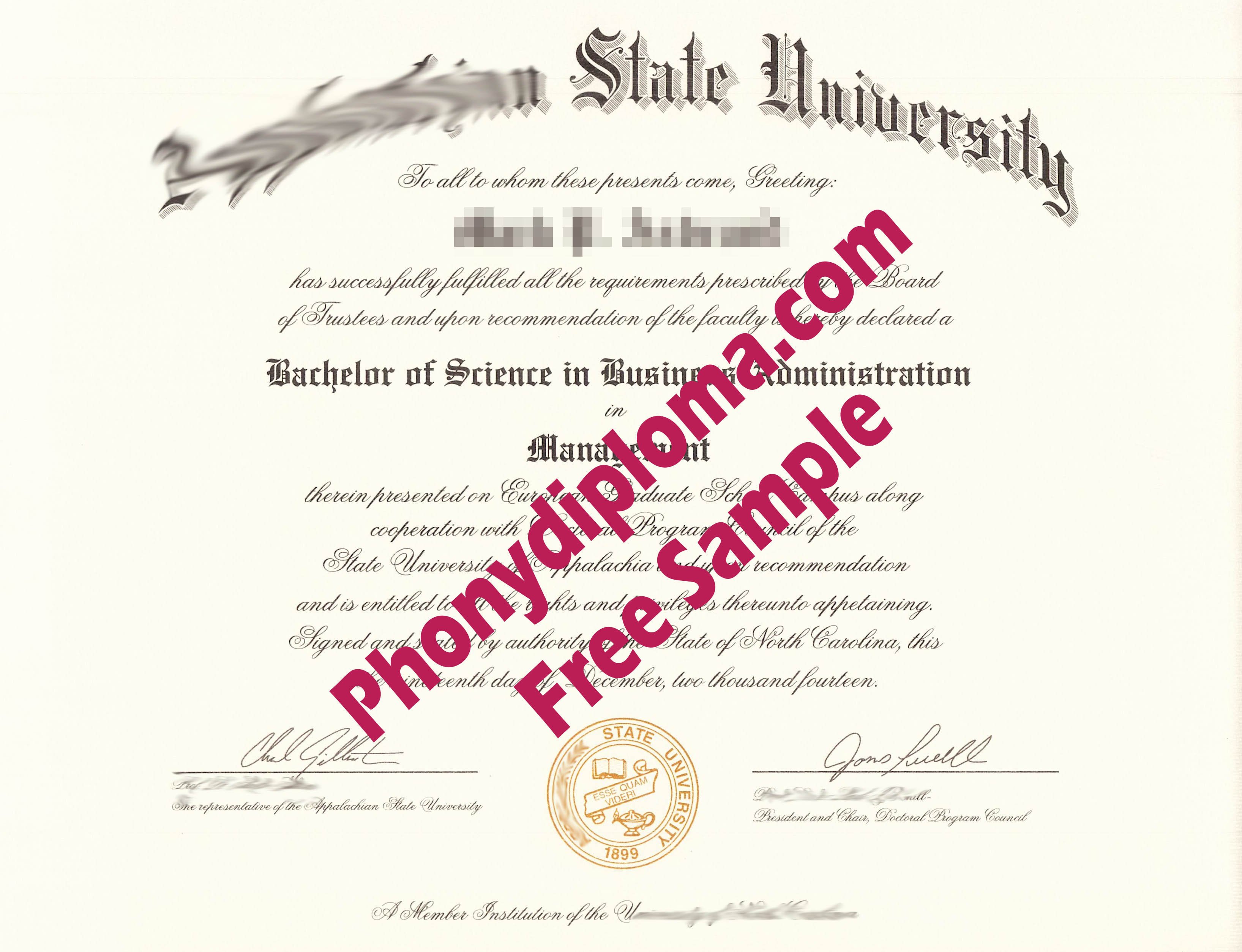 Appalachian State University Free Sample From Phonydiploma