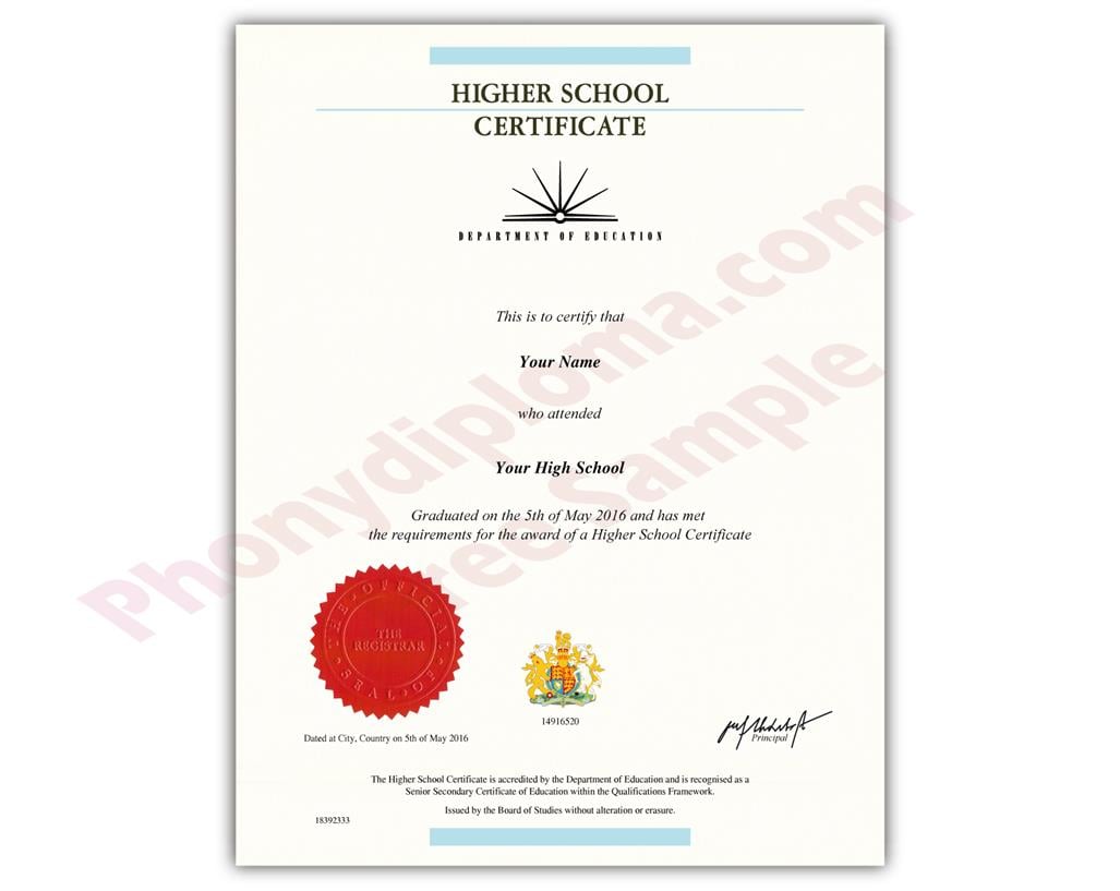 Fake High School Stock Design Diplomas