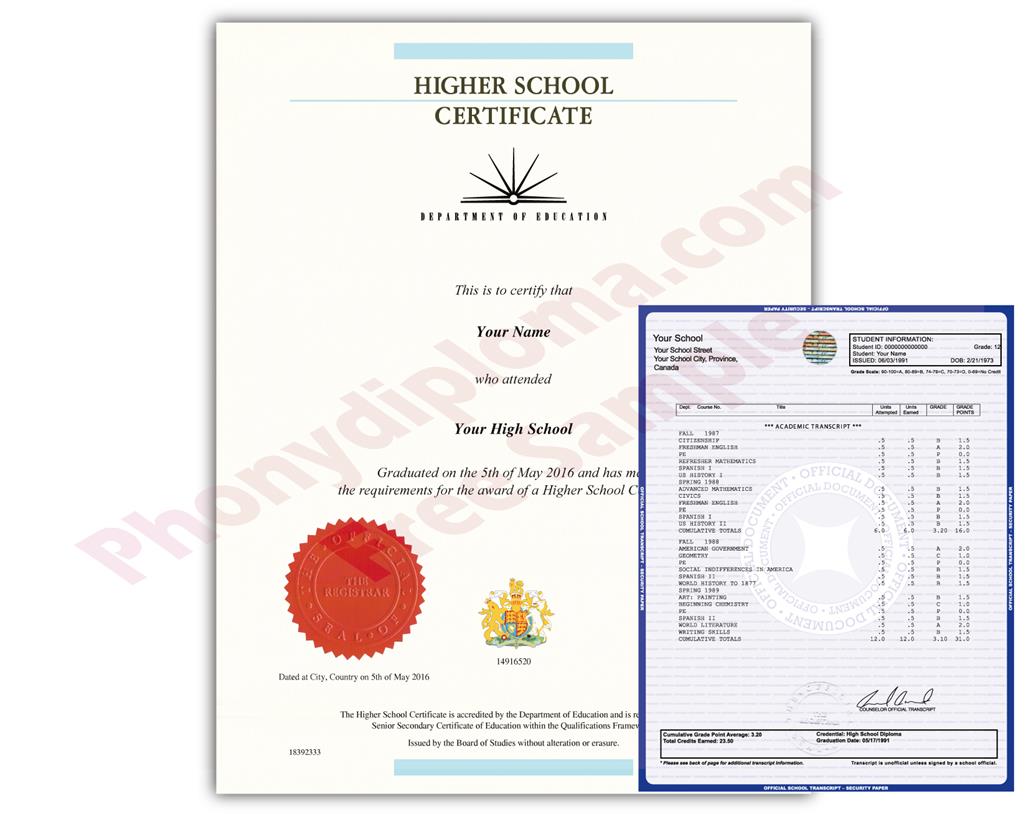 Fake High School Stock Design Diplomas