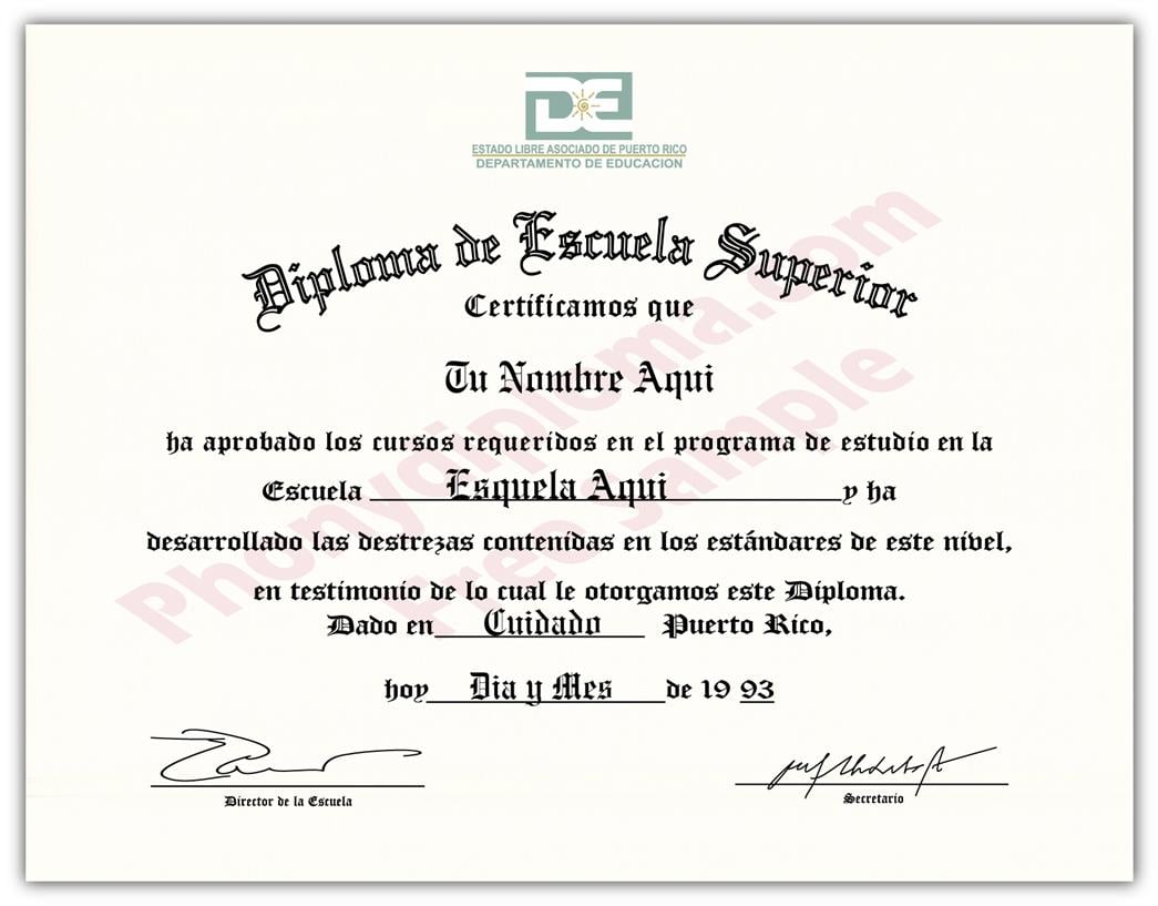 Fake High School Stock Design Diplomas