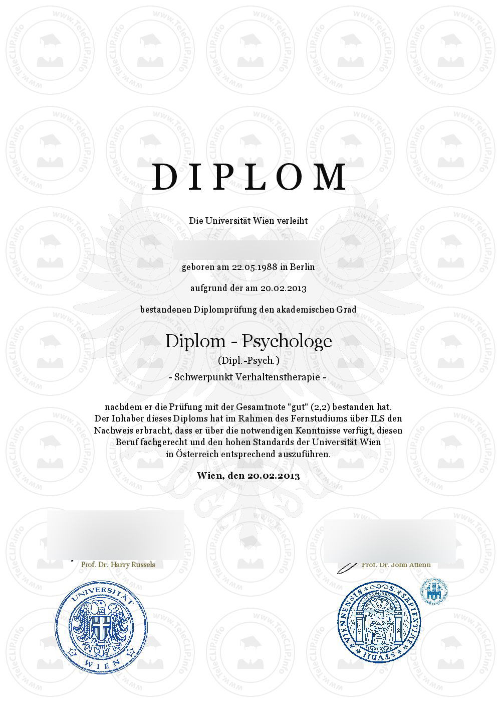 Fake Diploma from Austria University Austria D