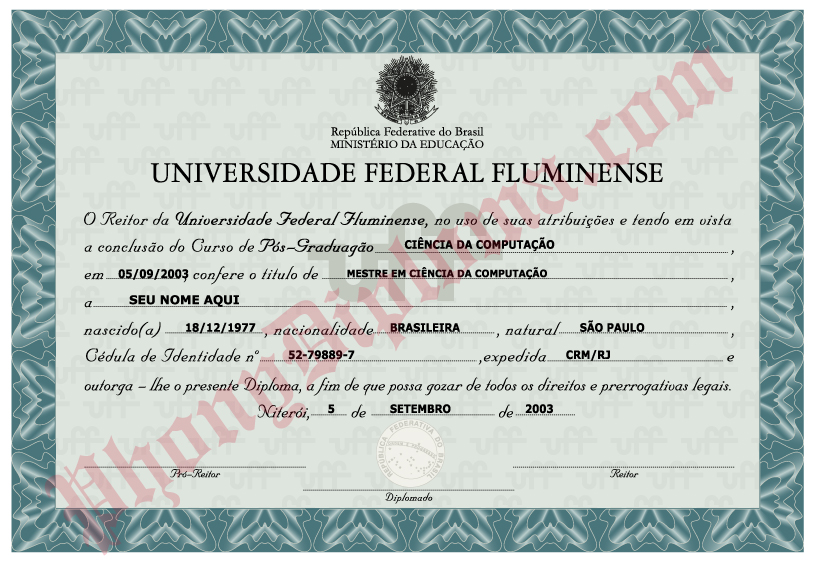 Fake Diploma from Brazil University Brazil D