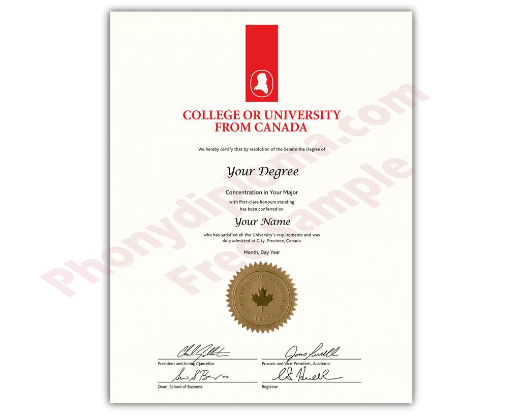 Fake Diploma from Canada University