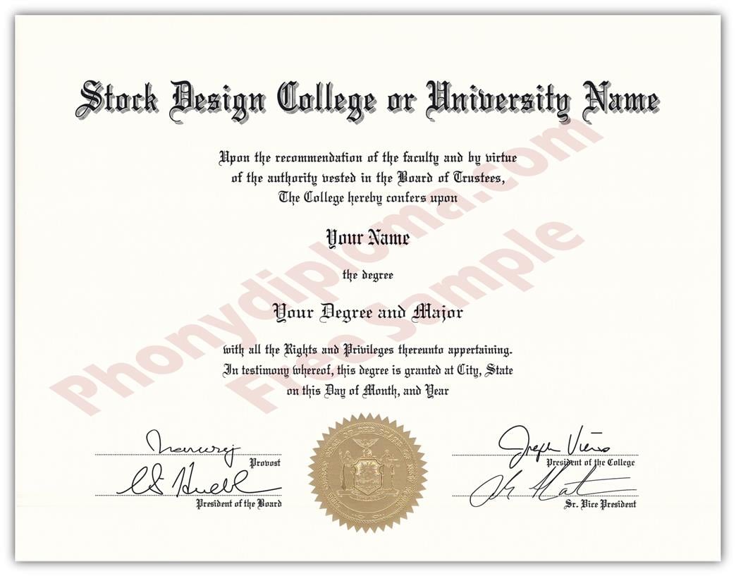 Fake USA College or University Diploma - General Stock Designs