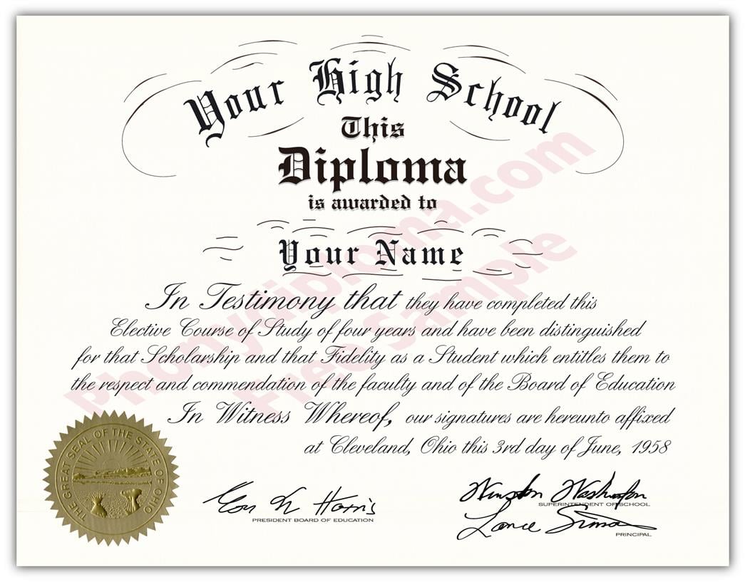 Fake High School Decade Design Diplomas