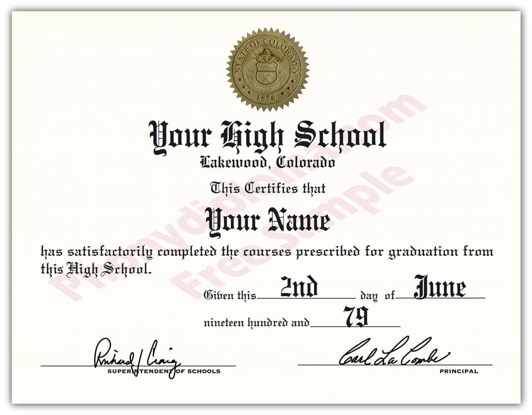 Fake High School Decade Design Diplomas