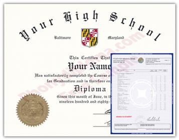 Fake High School Decade Design Diploma and Transcript