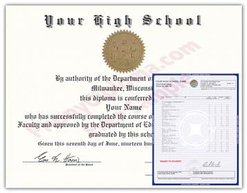 Fake High School Decade Design Diploma and Transcript