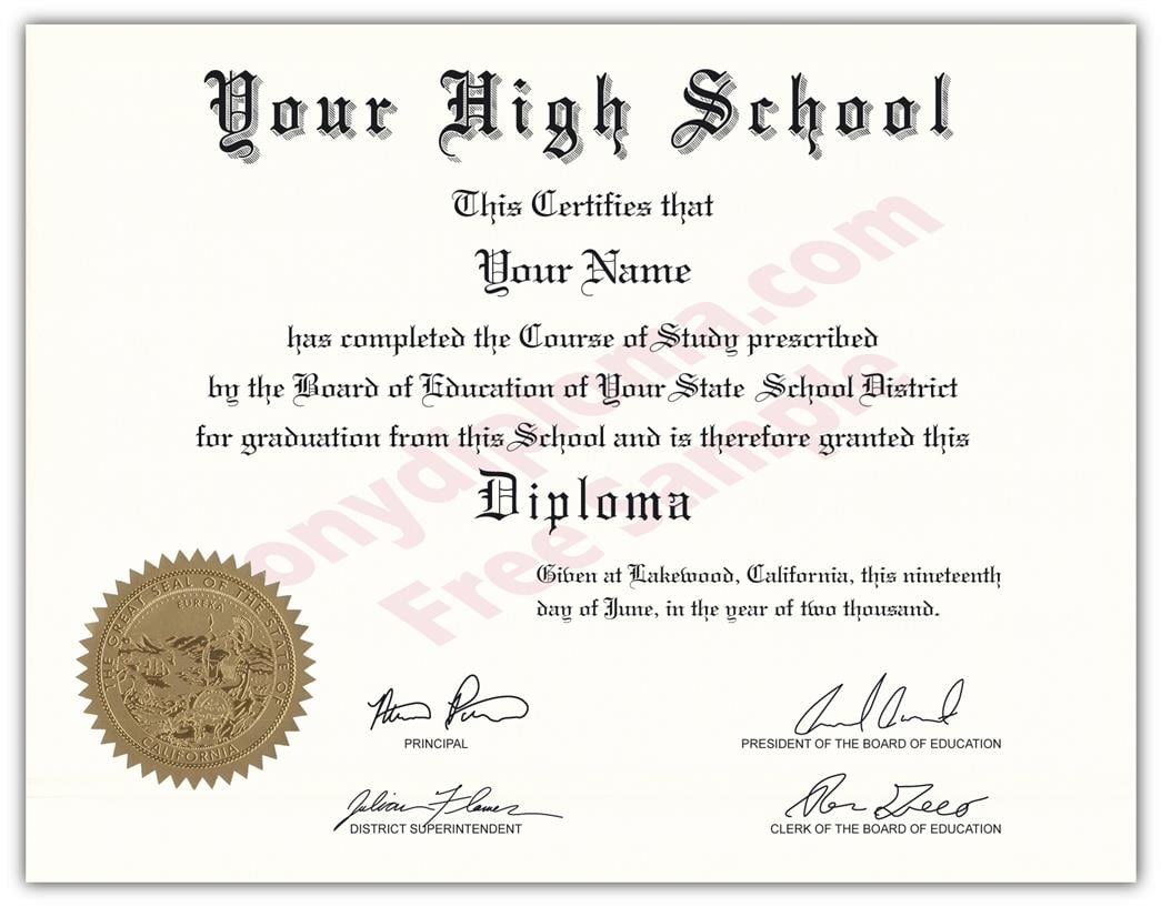 Fake High School Regional Design Diplomas