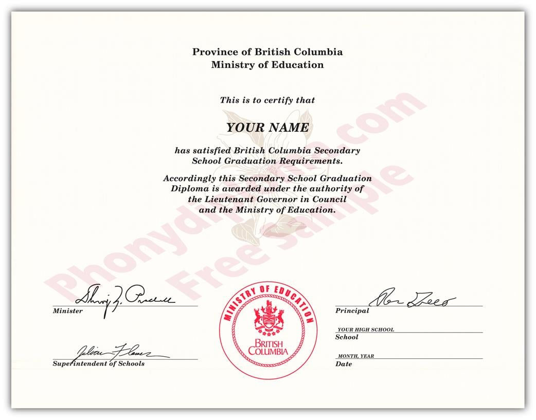 Canada Fake Secondary School Design Diplomas