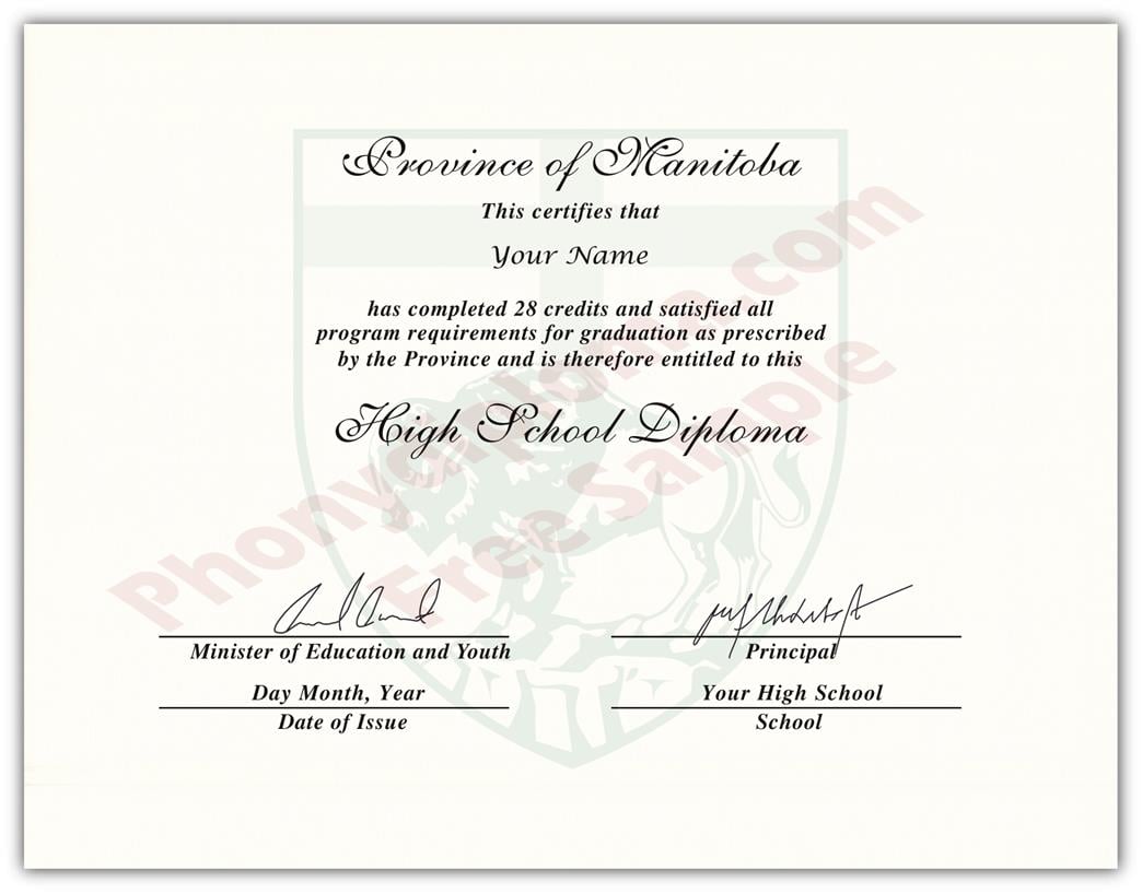 Canada Fake Secondary School Design Diplomas