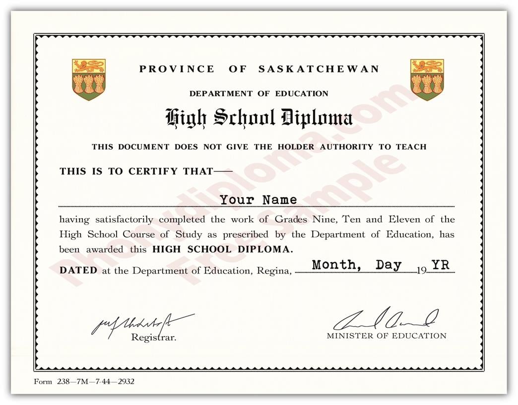 Canada Fake Secondary School Design Diplomas