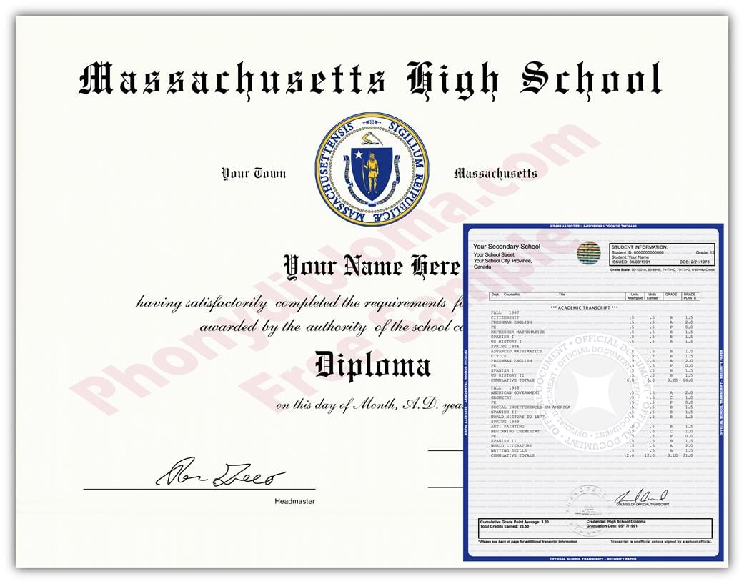 Fake High School State Design Diplomas & Transcripts