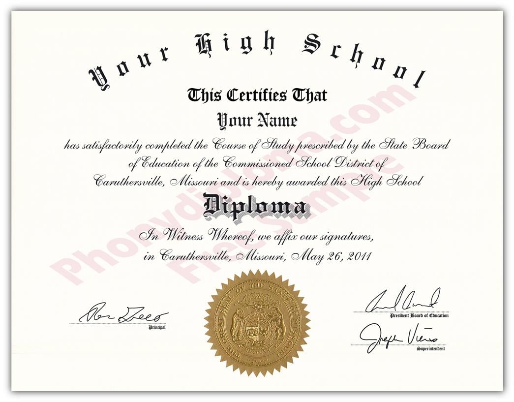 Fake High School Stock Design Diplomas