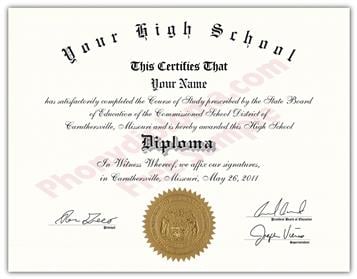 Fake High School Stock Design Diplomas