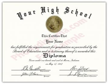 Fake High School Stock Design Diplomas