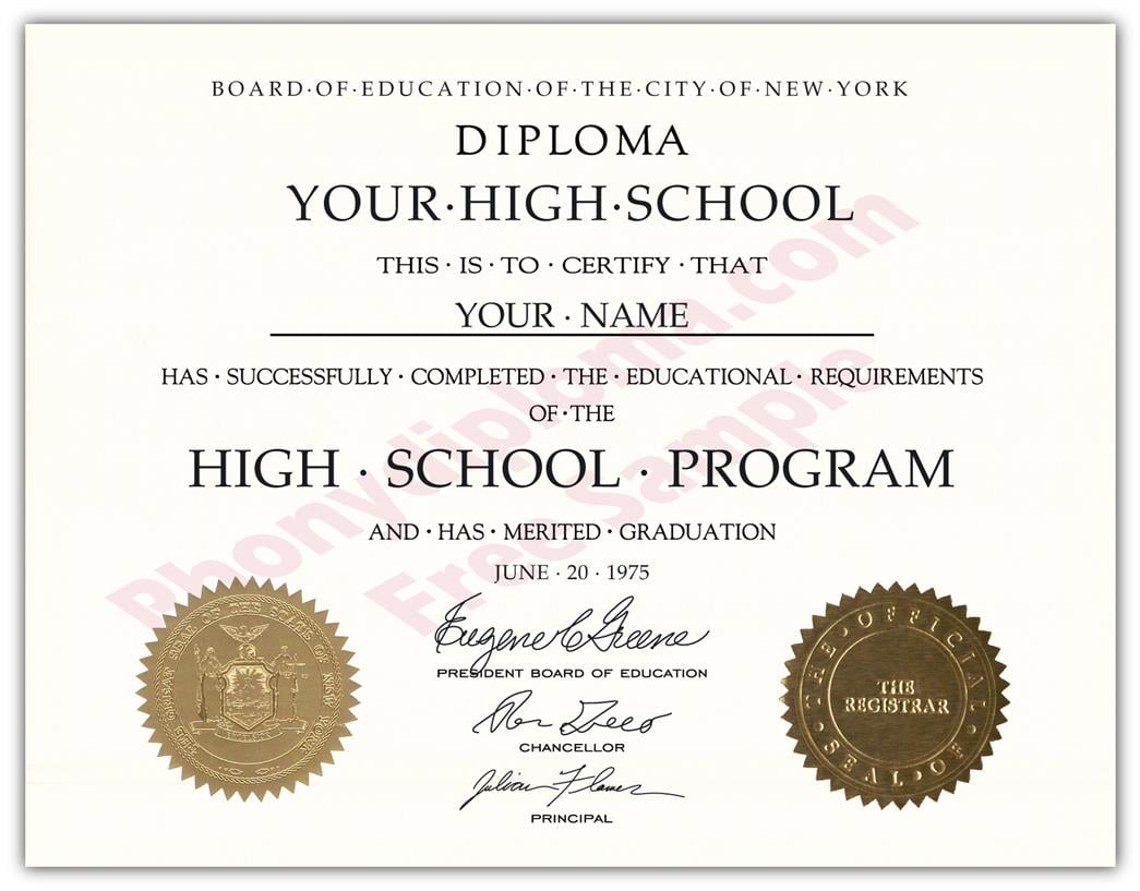 Fake High School Stock Design Diplomas