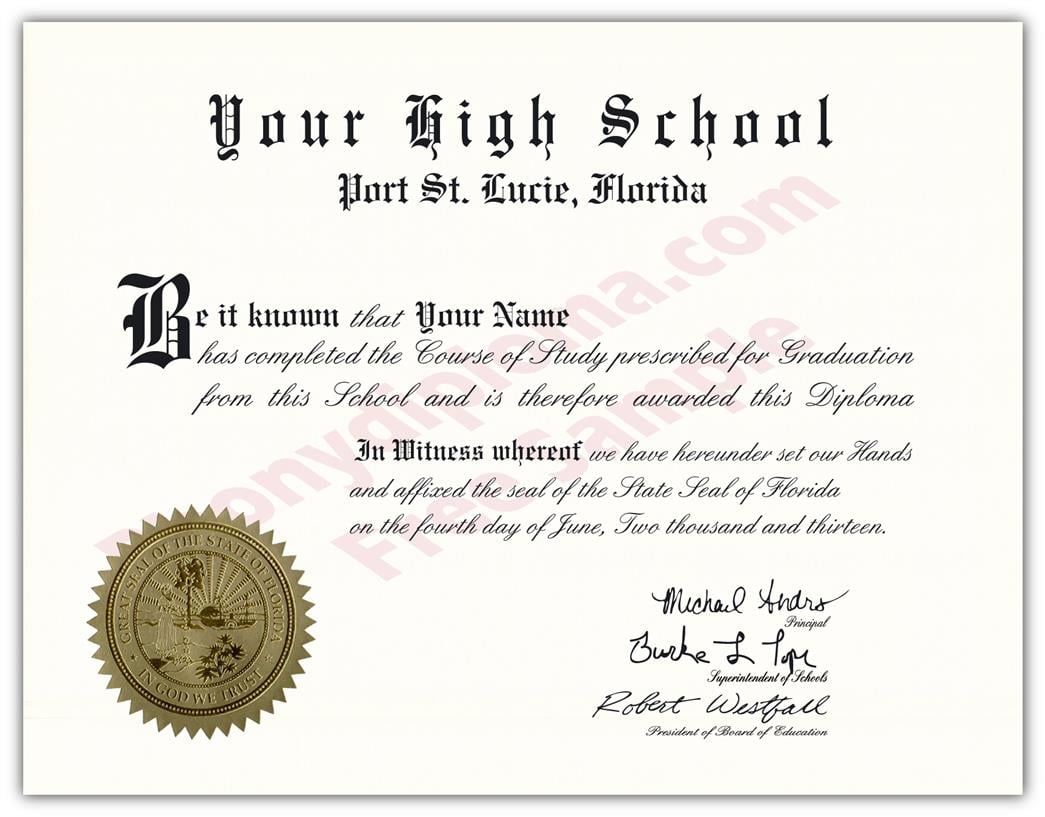 Fake High School Stock Design Diplomas