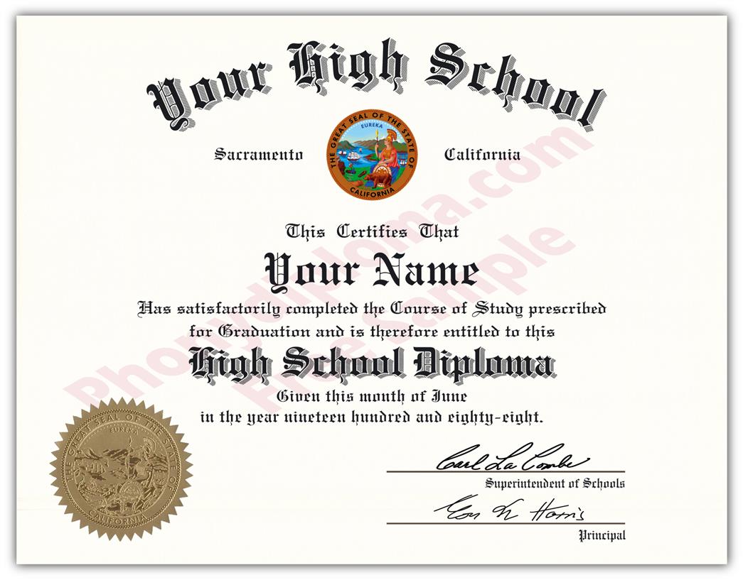 Fake High School Stock Design Diplomas