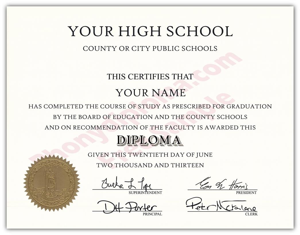 Fake High School Stock Design Diplomas