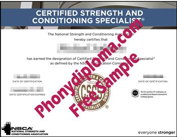 Certified Strength and Conditioning Specialist Fake Diploma from PhonyDiploma