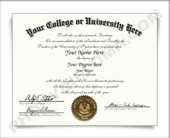 Fake USA College or University Diploma - General Stock Designs