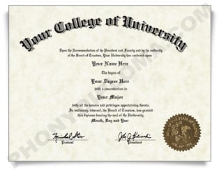 Fake USA College or University Diploma - General Stock Designs