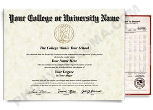 Fake USA College or University Diploma and Transcripts Style 7 USA Col D&T Style 7