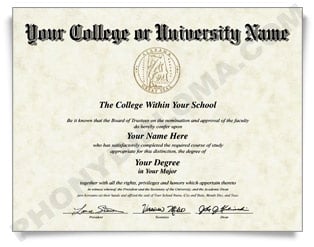 Fake USA College or University Diploma - General Stock Designs