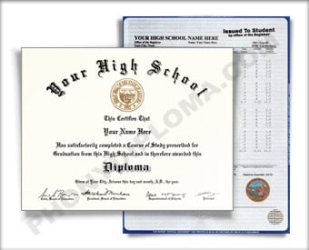 Fake High School State Design Diplomas & Transcripts