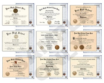 New Designs Fake High School Diploma & Transcripts New HS D&T