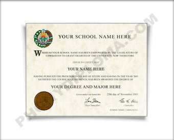 Fake Diploma from Uzbekistan University Uzbekistan D