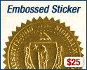 Embossed Sticker + $25