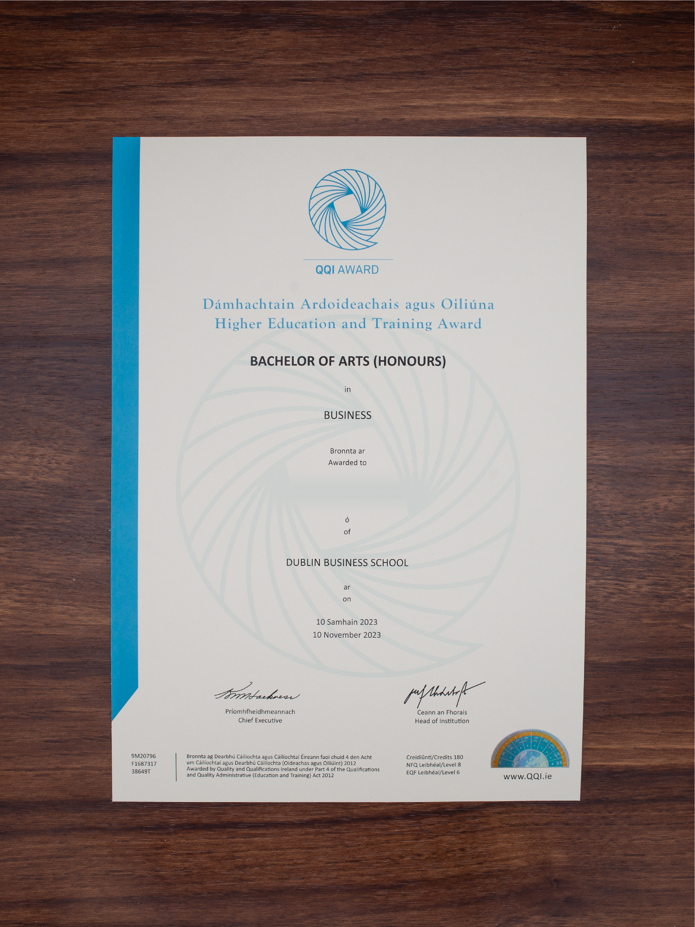 Fake Diploma from Ireland University Ireland D