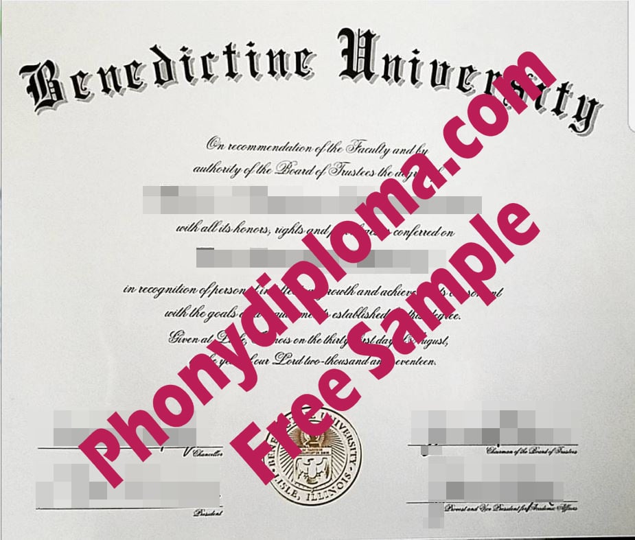 Benedictine University Illinois Free Sample From Phonydiploma · United States