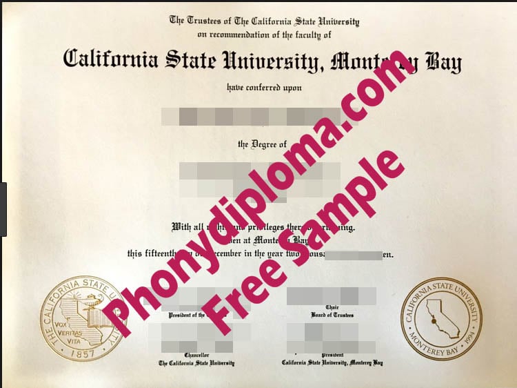 California State University Monterey Bay Free Sample From Phonydiploma · United States