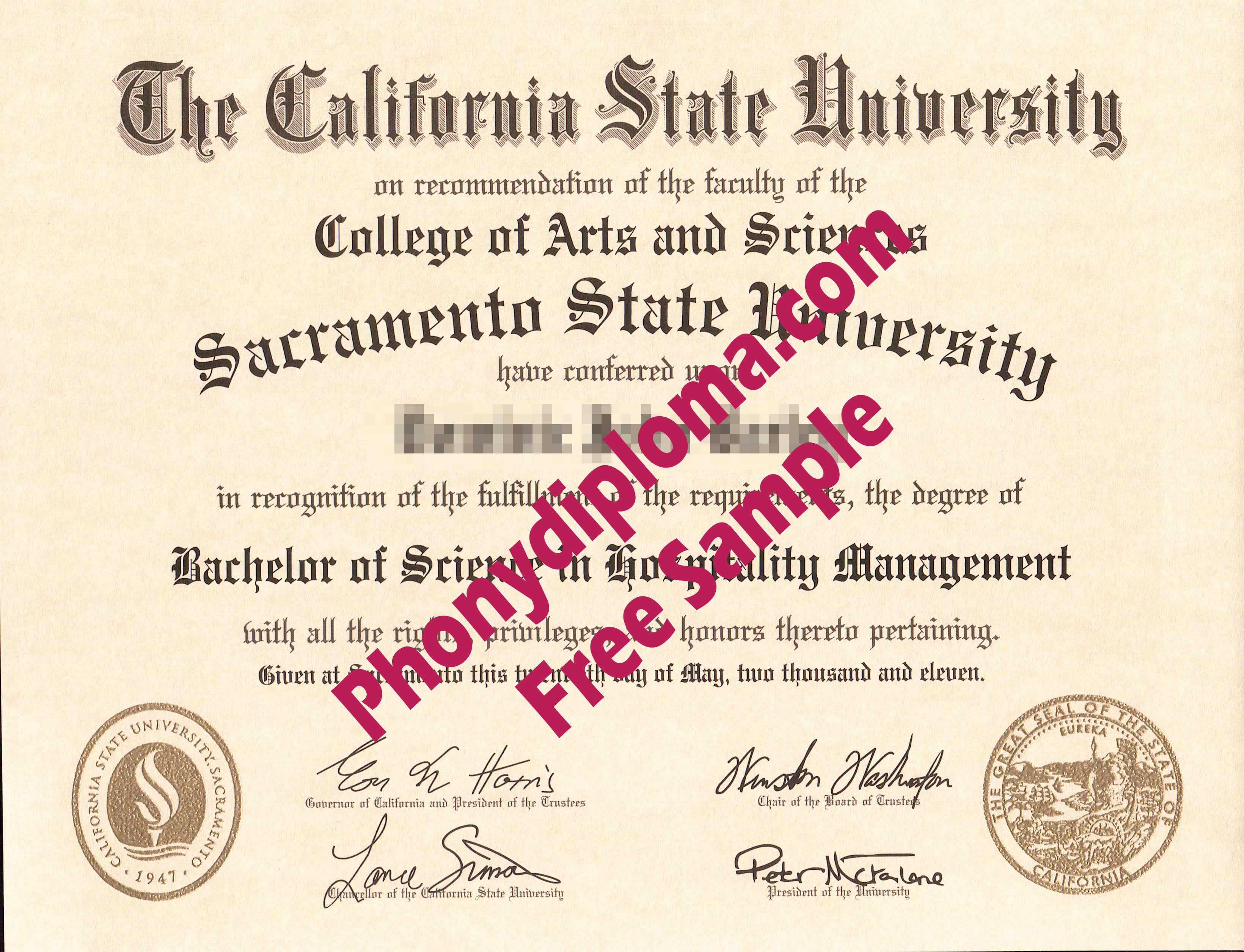 California State University Sacramento State University Free Sample From Phonydiploma · United States
