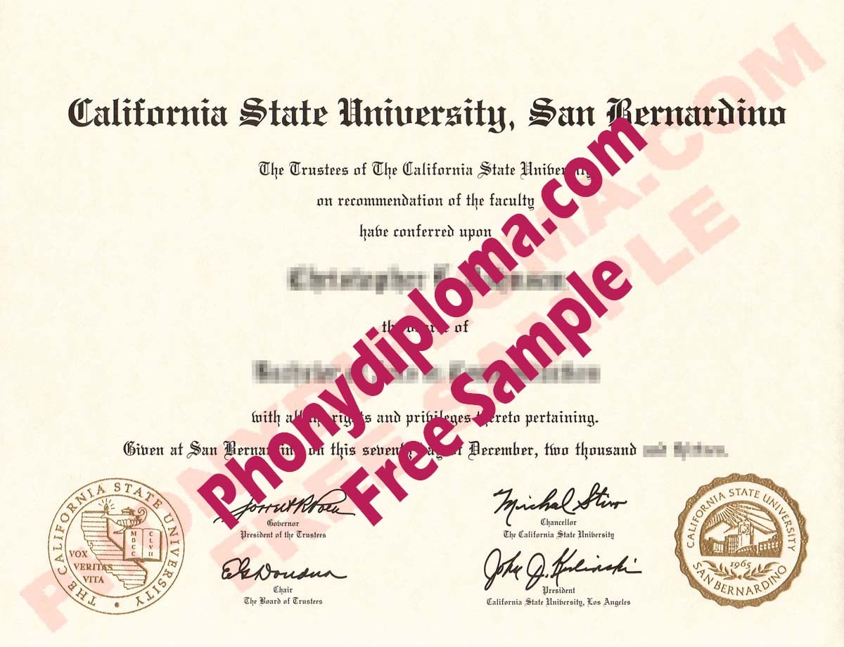California State University San Bernardino Free Sample From Phonydiploma · United States