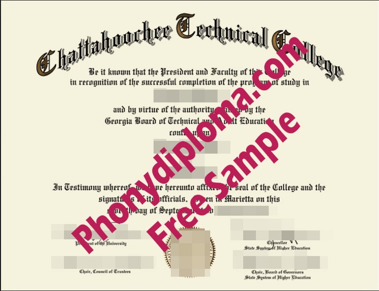 Chattachoochee Technical College Free Sample From Phonydiploma · United States