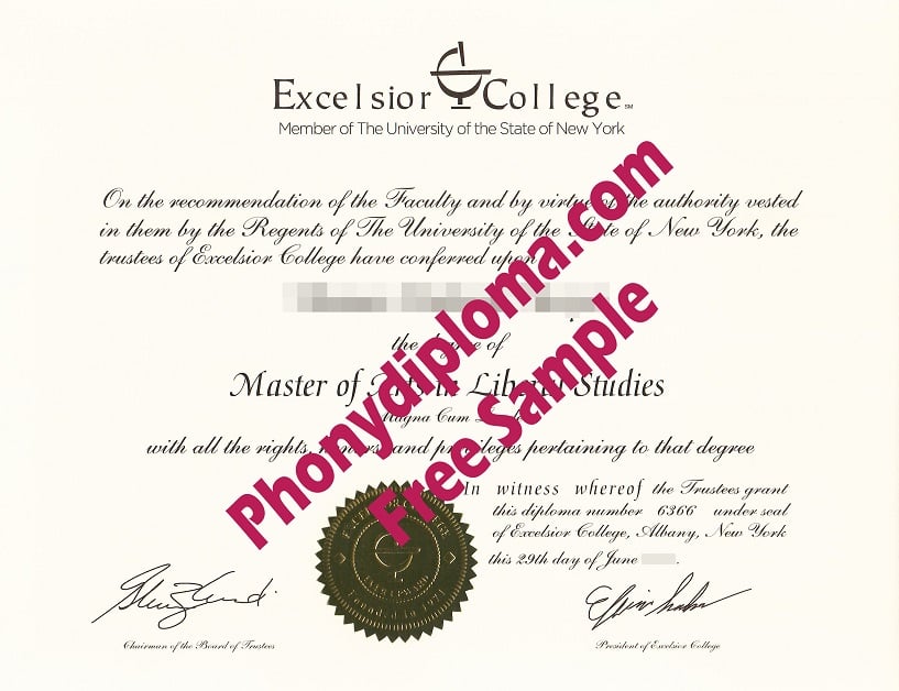 Excelsior College New York Free Sample From Phonydiploma · United States