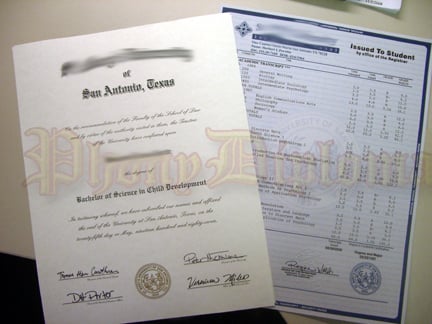 Fake Diploma And Transcript Sample · United States