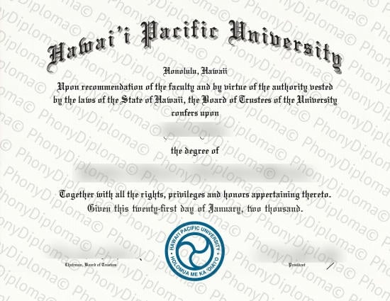 Hawaii Pacific University Free Sample From Phonydiploma · United States