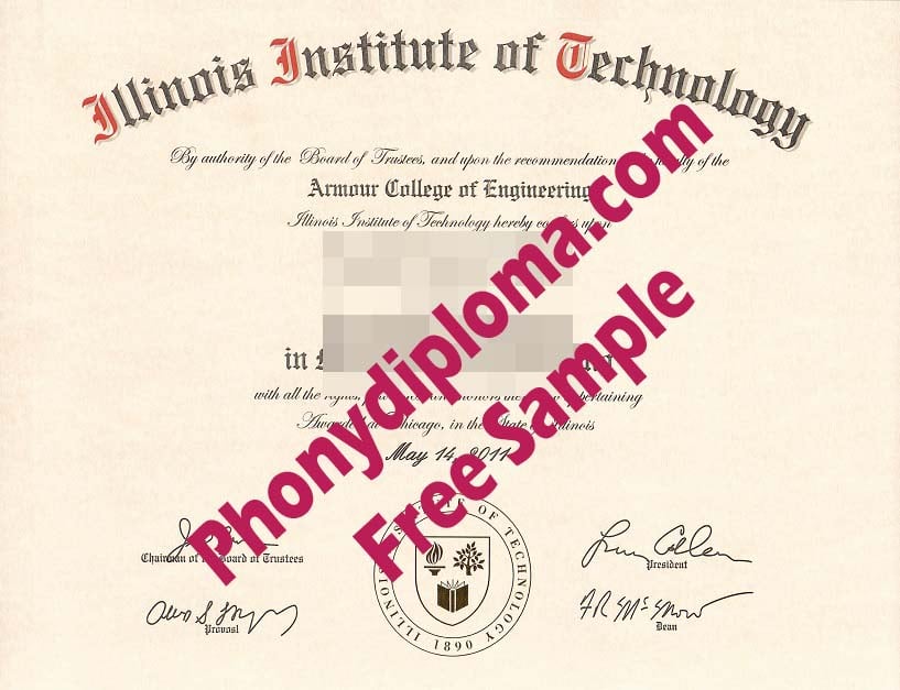 Illinois Institute Of Technology Free Sample From Phonydiploma · United States