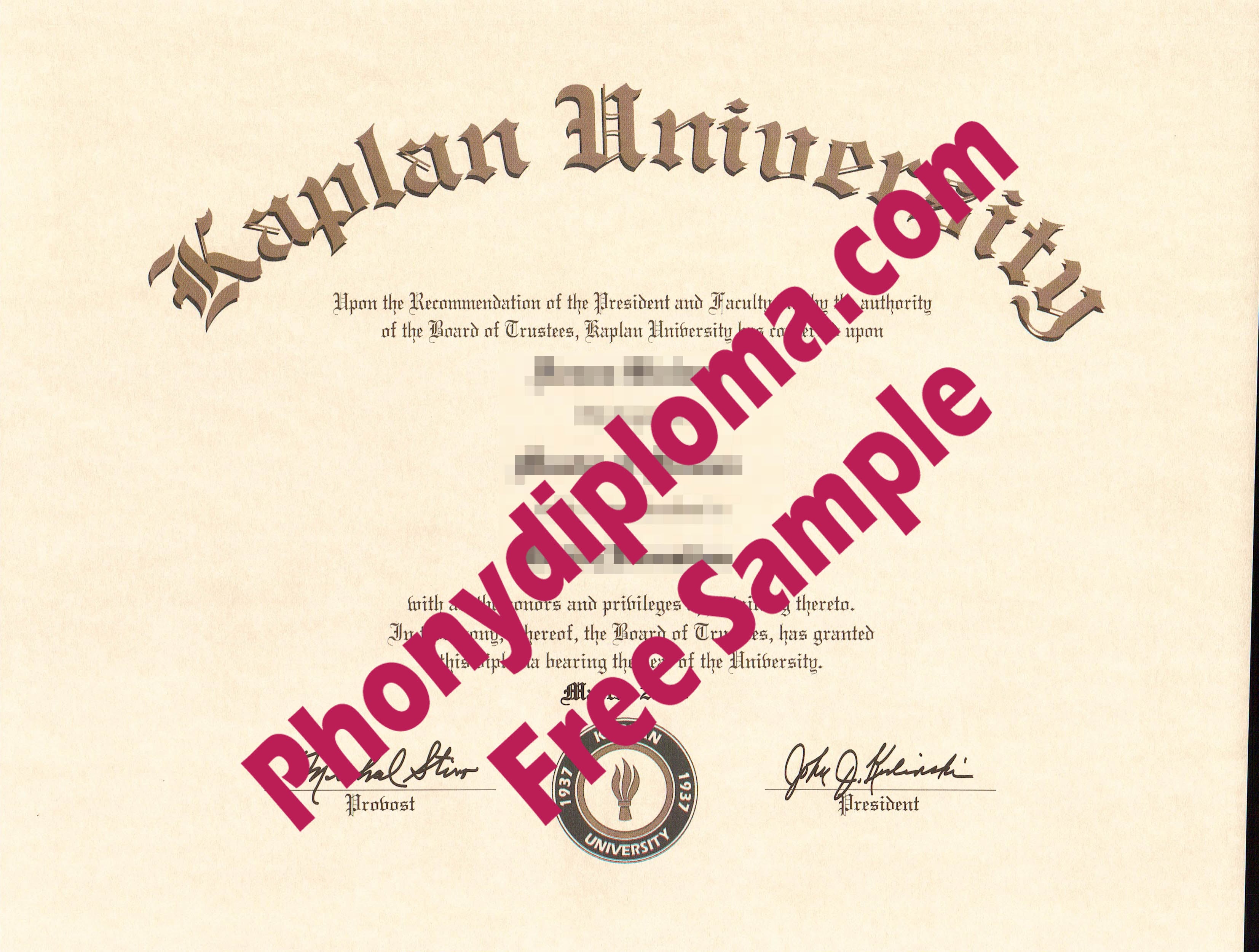 Kaplan University Free Sample From Phonydiploma · United States