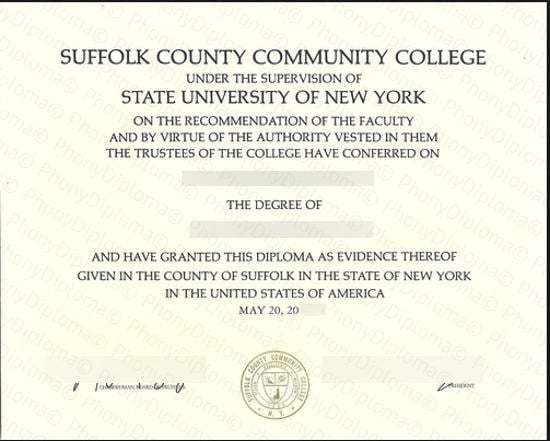 Suffolk County Community College Free Sample From Phonydiploma · United States