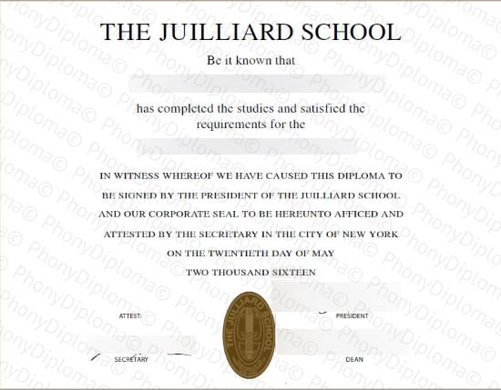 The Juilliard School Free Sample From Phonydiploma · United States