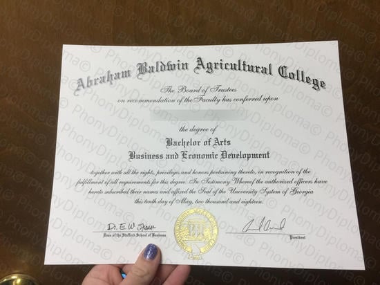 Usa Abraham Baldwin Agricultural College Photo Free Sample From Phonydiploma · United States